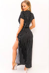 Stripe wrap maxi dress