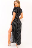 Stripe wrap maxi dress